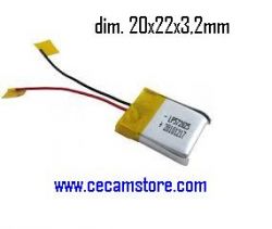 BAT186 BATTERIA PDA 3,7V 250mA LI-POLYMERI 20X22X3,2mm